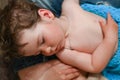 Close-up portrait of a sleeping little baby Royalty Free Stock Photo