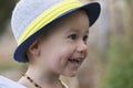 Portrait of a small sweet smiling boy with a hat Royalty Free Stock Photo