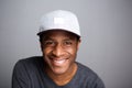 Close up smiling african american man with hat Royalty Free Stock Photo