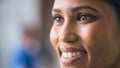 Close Up Portrait Of Smiling Female Doctor Or Nurse Wearing Scrubs And Stethoscope In Hospital Royalty Free Stock Photo