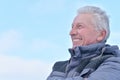 Close up portrait of smiling mature man portrait close up Royalty Free Stock Photo