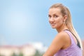 Close up portrait of sporty young fitness woman Royalty Free Stock Photo