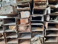Close up portrait of a square-shaped hollow iron project