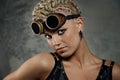 Close-up portrait of a steam punk girl. Royalty Free Stock Photo