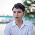 Close up portrait, stressed young man Royalty Free Stock Photo