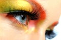 Close-up portrait of summer creative eye make-up