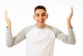 Close up portrait of surprised and happy man celebrating victory and wining lottery Royalty Free Stock Photo