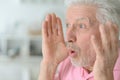 Close up portrait of surprised senior man Royalty Free Stock Photo