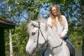 Close-up portrait of teenage girl and horse Royalty Free Stock Photo