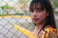 Close-up portrait of a teenage girl relaxing in the park Royalty Free Stock Photo