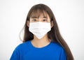 Close up portrait of teenager Asian girl wear medical mask