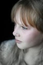 Close-up portrait thoughtfully young girl