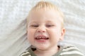 Close up portrait toddler boy smiling with caries teeth Royalty Free Stock Photo