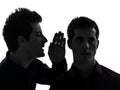 Close up portrait two men twin brother friends silhouette Royalty Free Stock Photo