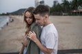 Close up portrait of two young people in love Royalty Free Stock Photo