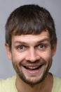 Close-up portrait of a very happy man