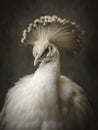 Close up portrait of a white peacock Royalty Free Stock Photo