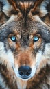 Close-up portrait of a wolf\'s face