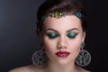 Woman green make up Royalty Free Stock Photo