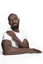 Close up portrait of a young african man indoors Royalty Free Stock Photo