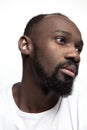 Close up portrait of a young african man indoors Royalty Free Stock Photo