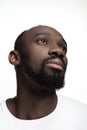 Close up portrait of a young african man indoors Royalty Free Stock Photo