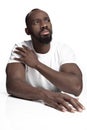 Close up portrait of a young african man indoors Royalty Free Stock Photo