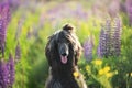 Close-up Portrait of young and beautiful afghan hound dog in the field Royalty Free Stock Photo