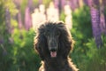 Close-up Portrait of young and beautiful afghan hound dog in the field Royalty Free Stock Photo