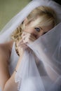 Close up portrait of young beautiful blonde bride Royalty Free Stock Photo