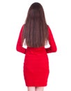 Portrait of a young beautiful woman in red dress Royalty Free Stock Photo