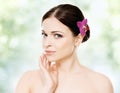 Close-up portrait of young, beautiful and healthy woman with an Royalty Free Stock Photo