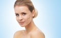 Close-up portrait of young, beautiful and healthy woman ready for plastic surgery treatment. Royalty Free Stock Photo