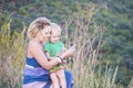 Close-up portrait of a young beautiful mother with her little son Royalty Free Stock Photo