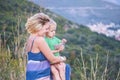 Close-up portrait of a young beautiful mother with her little son Royalty Free Stock Photo