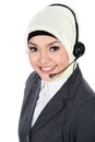 Muslim customer service operator Royalty Free Stock Photo