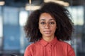 Close up portrait of young beautiful successful business woman, hispanic woman serious confident looking at camera close Royalty Free Stock Photo