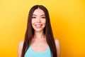 Close up portrait of young charming asian lady, standing on the Royalty Free Stock Photo