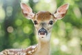 Close-up Portrait of a Young Deer in Natural Light