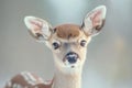 Close-up Portrait of a Young Deer in Soft Focus Background