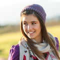 Close up portrait of young girl outdoors. Royalty Free Stock Photo