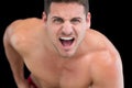 Close up portrait of young muscular man shouting Royalty Free Stock Photo