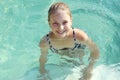 Close Up Portrait Of Young Swimming Girl.