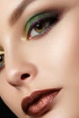 Close up portrait of young woman with fashion makeup Royalty Free Stock Photo