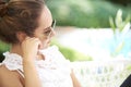 Young woman deep in thought Royalty Free Stock Photo