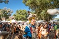 Pow Wow. Native Americans in Full Regalia. 24th Annual Santa Ynez Chumash Inter-Tribal Pow Wow in Santa Barbara, CA Royalty Free Stock Photo