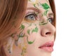 Close-up portrate of young girl witn faceart Royalty Free Stock Photo