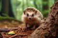 Potrait of cute adorable Hedgehog. AI Generative