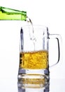 Pouring beer into a glass for celebrate international beer days