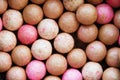 Close-up of powder balls background.